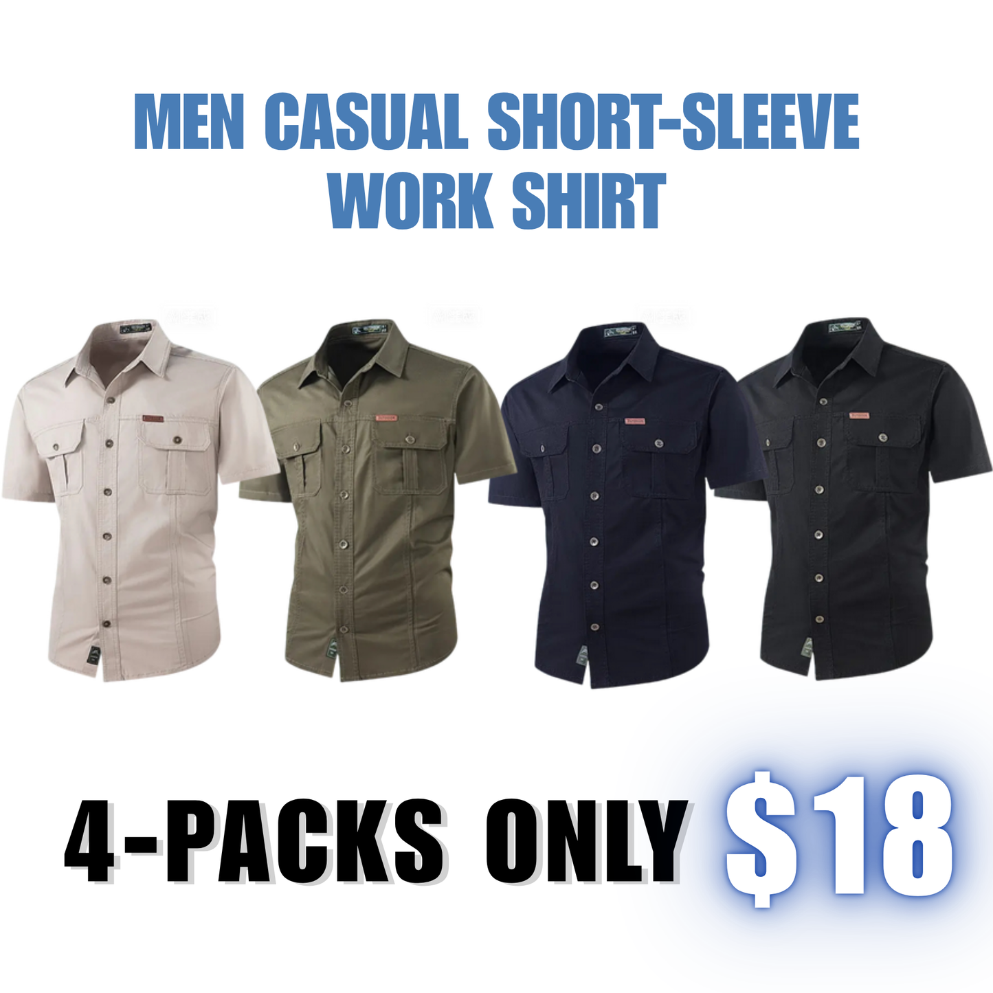Men casual short-sleeve work shirt