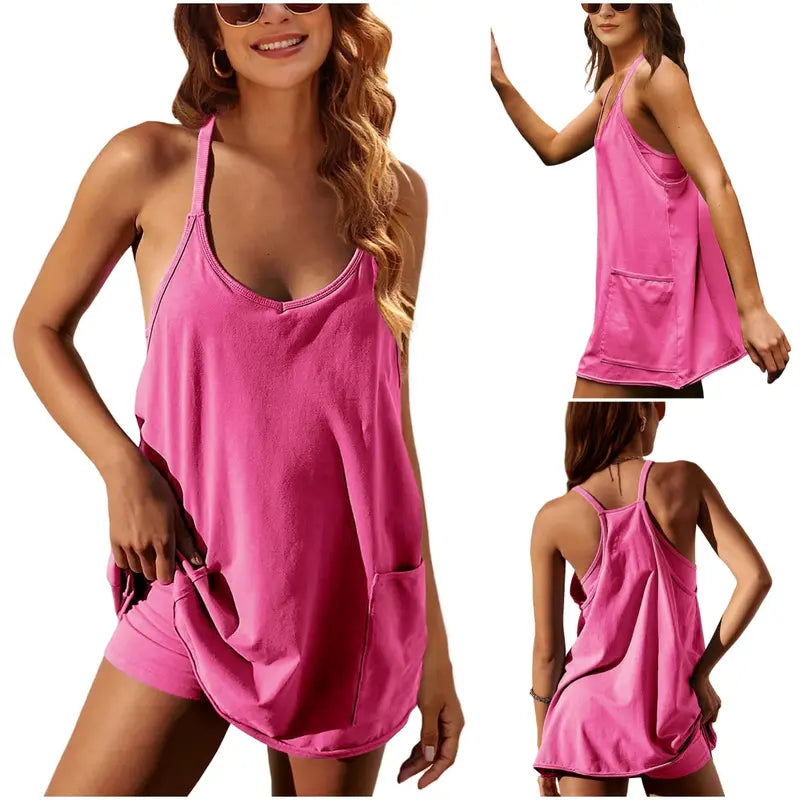 Special Sale❤️Women's Summer Sleeveless Mini Dress V Neck Spaghetti