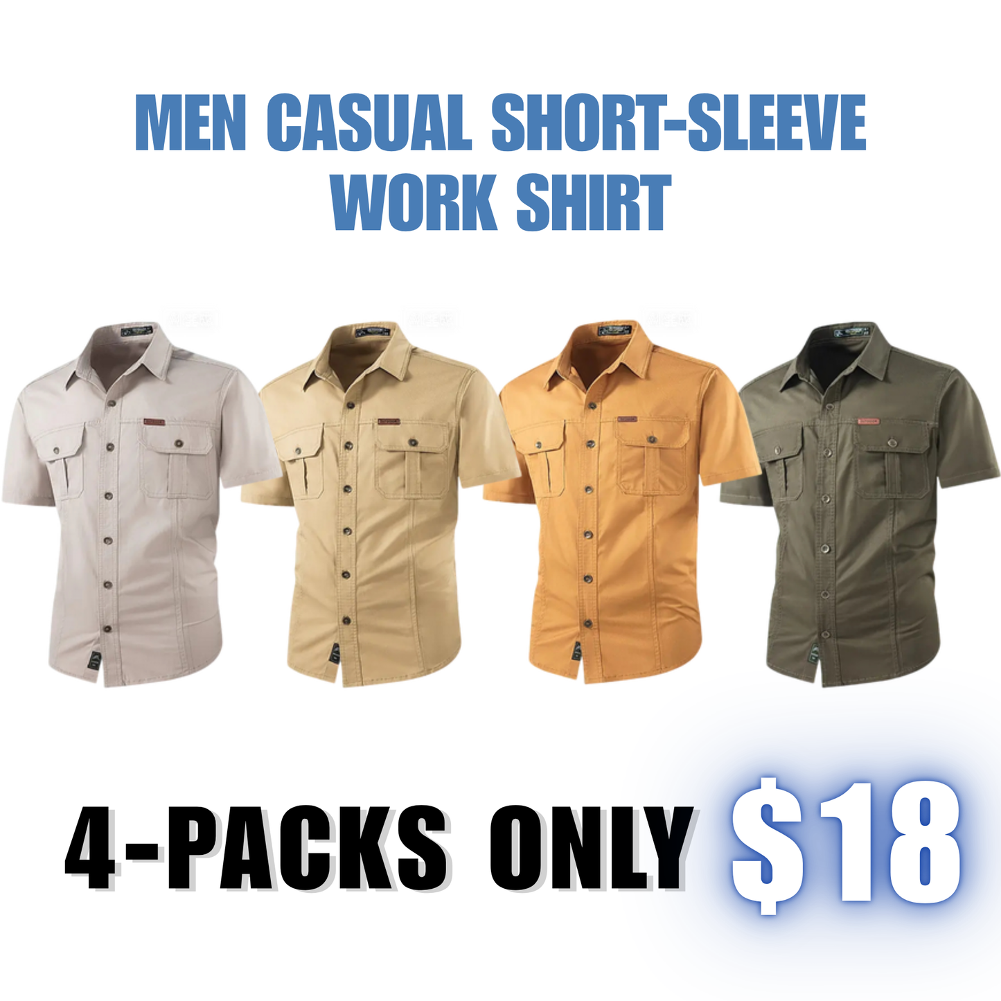 Men casual short-sleeve work shirt