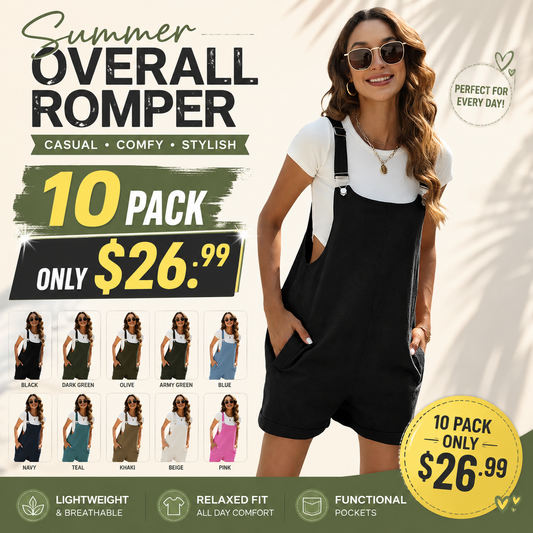Women's Sleeveless Summer Bib Shortalls
