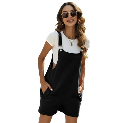 Women's Sleeveless Summer Bib Shortalls