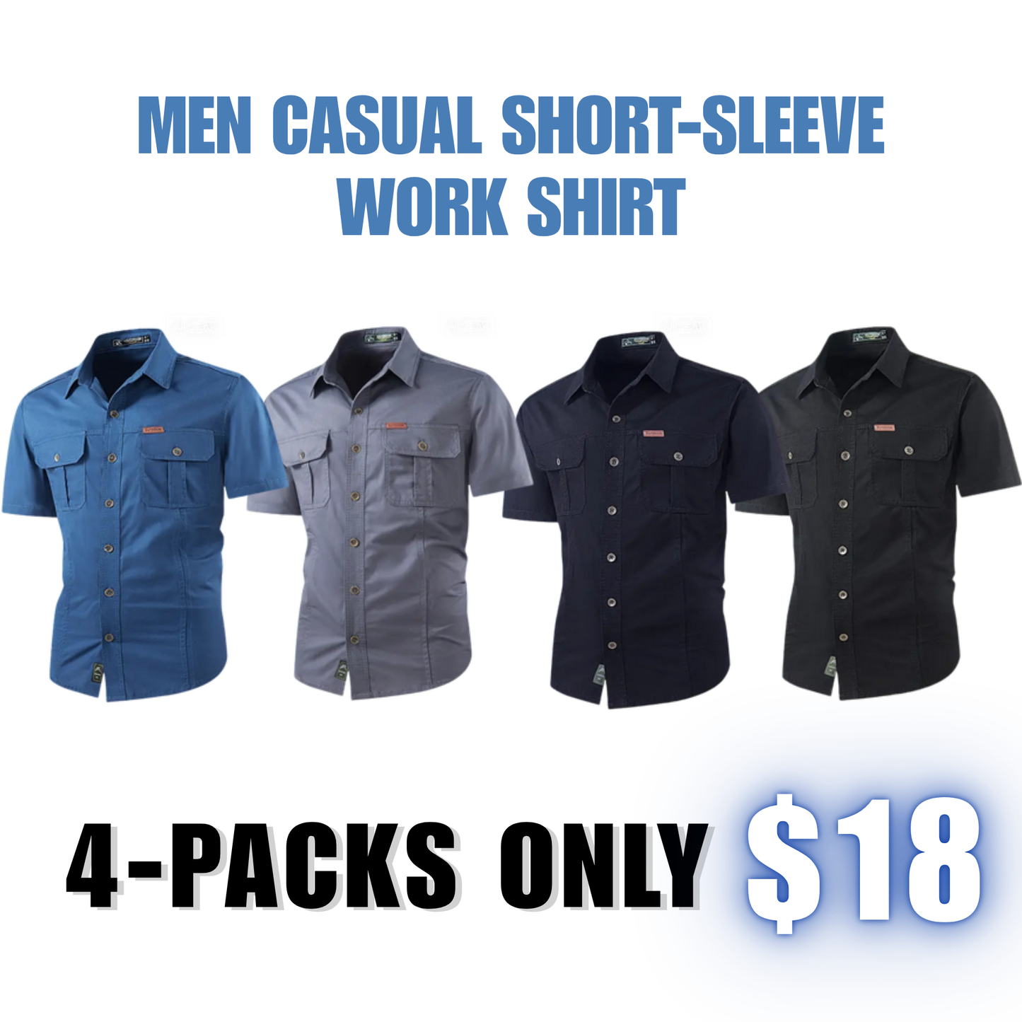 Men casual short-sleeve work shirt