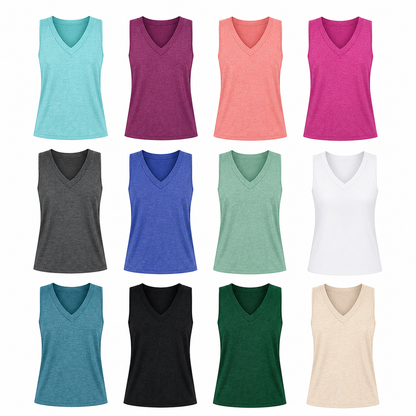 Tank Tops for Women Summer V Neck T Shirts Trendy Sleeveless Basic Tee Loose Fit